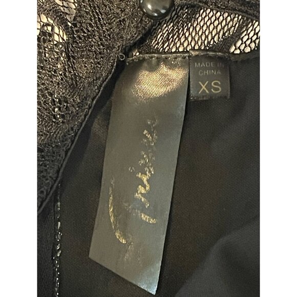 Black Lace Sleeveless Dress With Star Pattern Keyhole Back Zipper Girls XS - Picture 14 of 15